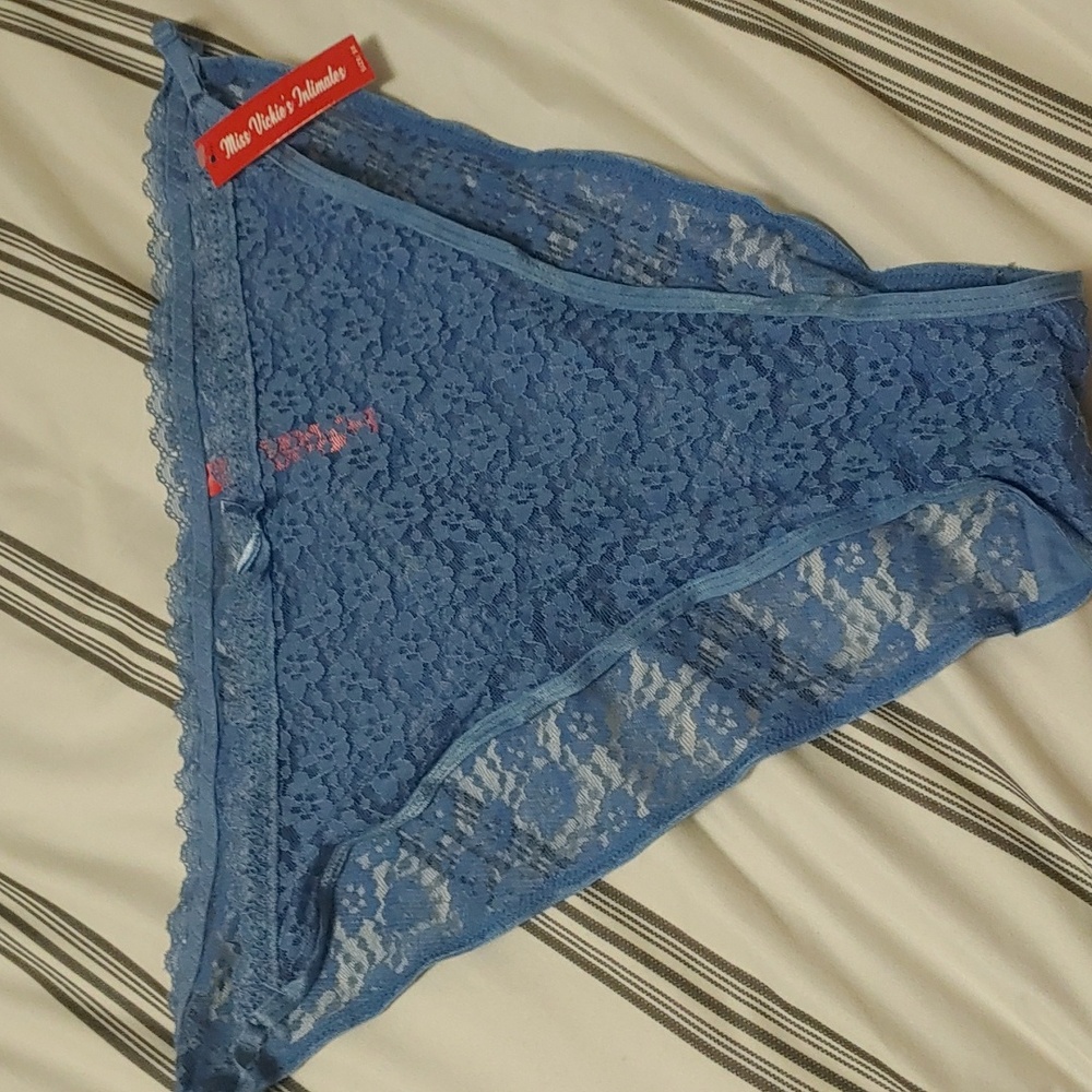 Blue lace underwear